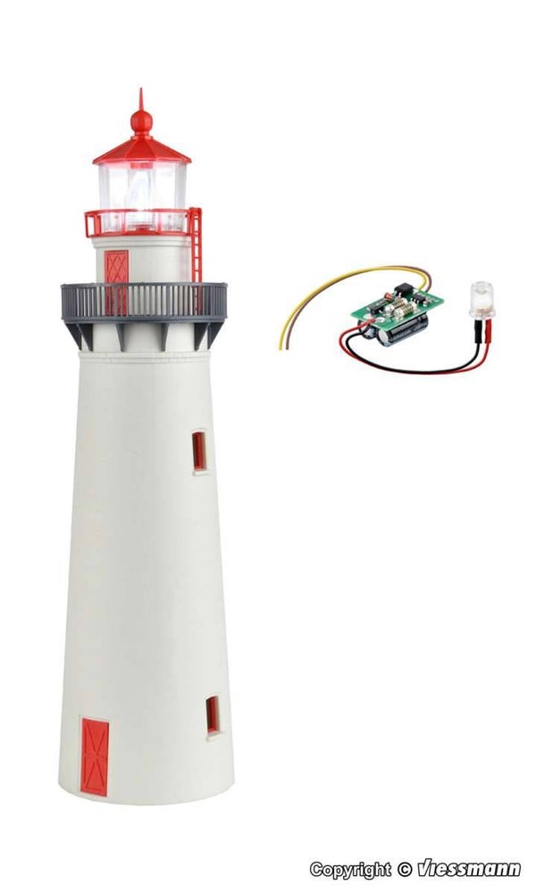 Kibri 39170 H0 Leuchtturm mit LED-Leuchtfeuer, Funktionsbausatz