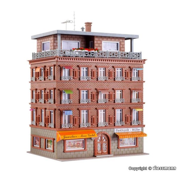 Vollmer 43611 H0 Penthaus mit Dachterrasse, rot