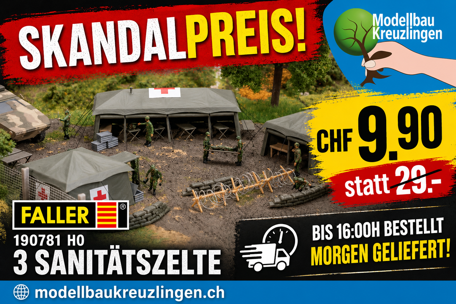 FALLER 190781 H0 3 Sanitätszelte