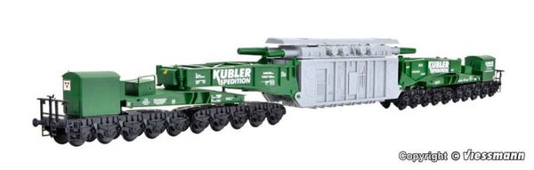Kibri 16500 H0 Schienentiefladewagen MAN Uaai 687.9 mit Transformator Spedition KÜBLER