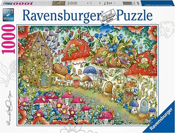 Ravensburger Puzzle 16997 - Niedliche Pilzhäuschen in der Blumenwiese