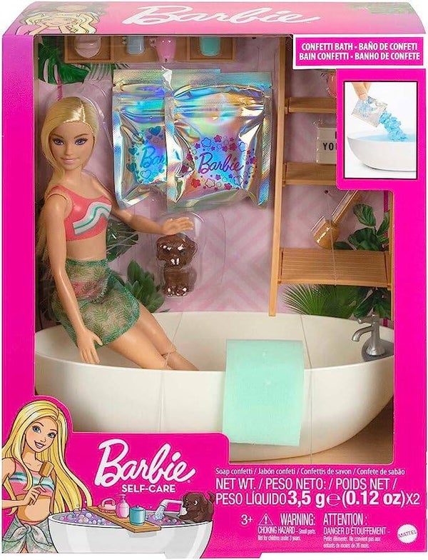 MATTEL BARBIE - Spielset mit Barbie-Puppe mit Hündchen und Badewanne HKT92