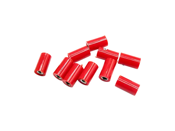 Schönwitz 51405 - 10 Stück Querlochstecker Buchse Kupplung Muffe 2,6mm rot