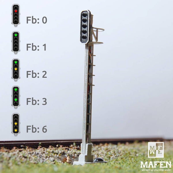 MAFEN 413604 - N SBB - Hauptsignal mit 5 LEDs (Grün/Rot/Gelb/Grün/Gelb)