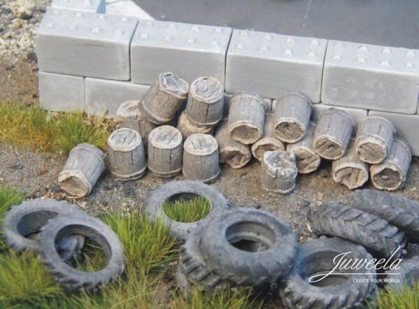 Juweela 28340 - 1:87 alte Holzfässer dunkel - 44x