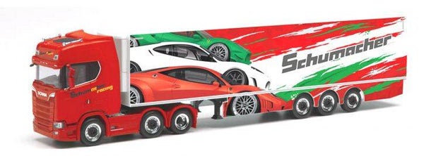 Herpa 313643 - H0 Scania CS 20 HD Kühlkoffer-Sattelzug "Schumacher Würselen"