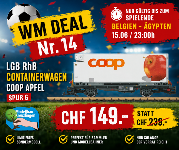 LGB G 45887-01 RhB Containerwagen coop Apfel