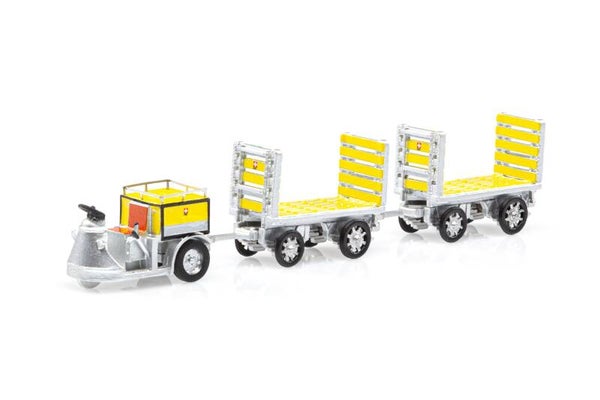 ACE 008704 PTT Nefag Schlepper 3-Rad mit 2 Gepäckwagen
