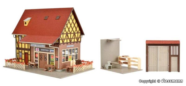 Vollmer 43688 H0 Tante Emma-Laden mit Inneneinrichtung und LED-Beleuchtung, Funktionsbausatz