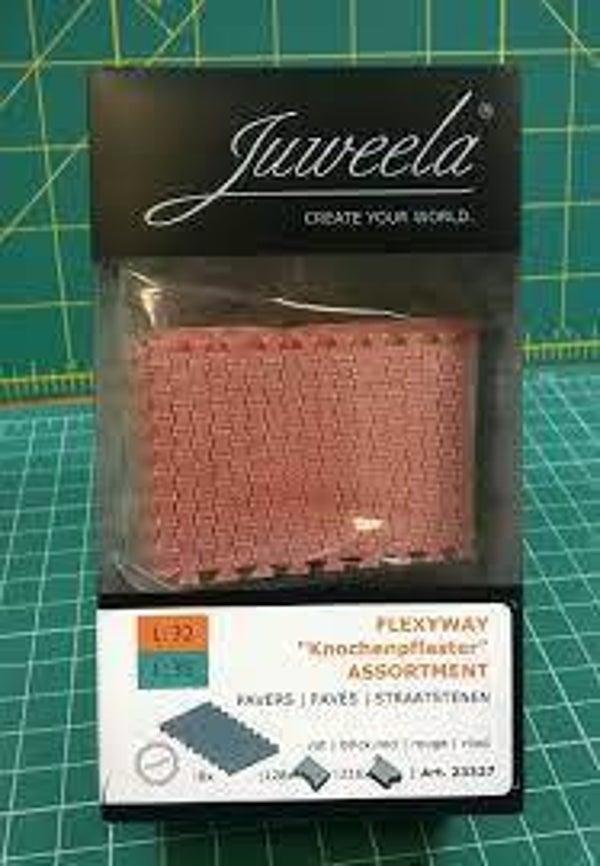 Juweela 23327 - 1:32/35 FLEXYWAY Pflastersegment grau 8x, 128 Anfang/216 halb