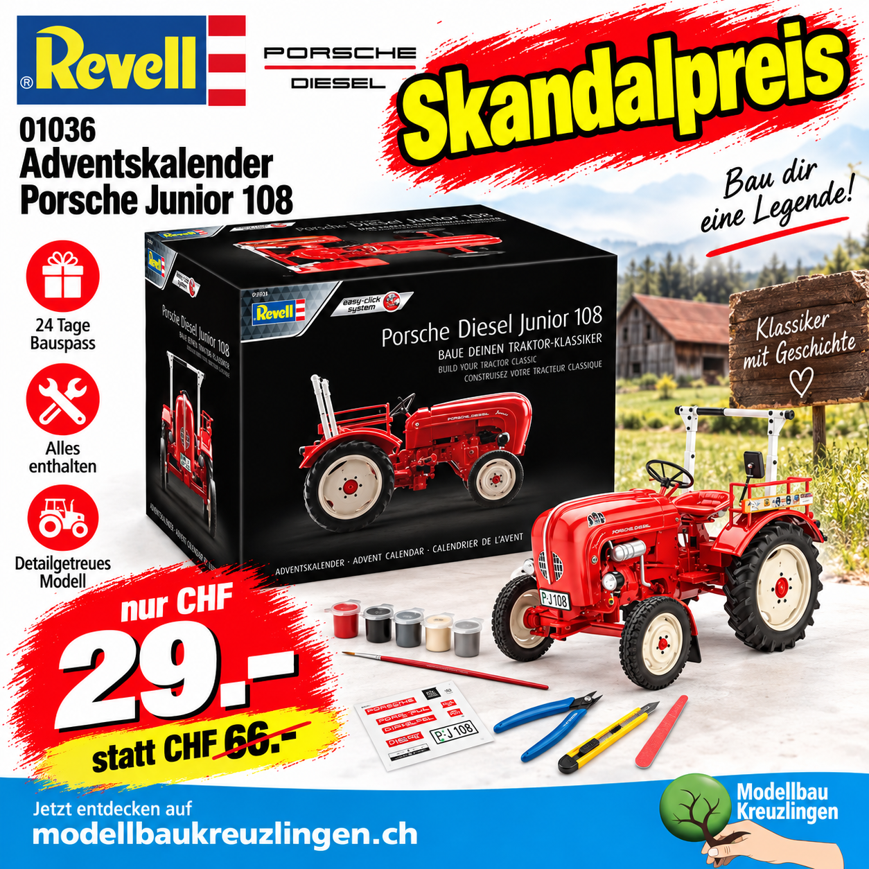 REVELL 01036 Adventskalender Porsche Junior 108