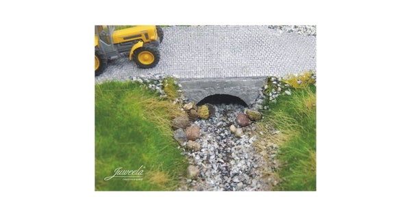 Juweela 28289 - 1:87 Wasserdurchlaß mittel, Ziegel grau, 3x