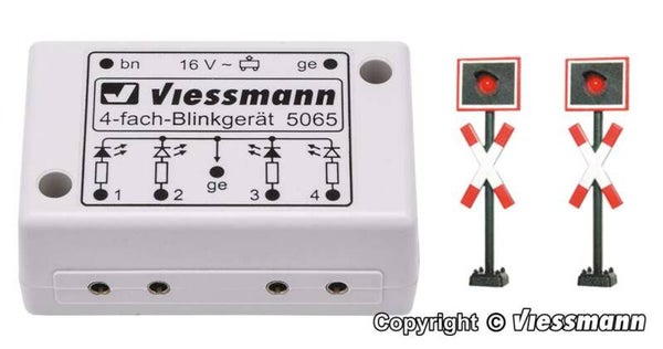 Viessmann 5801 N Andreaskreuze, 2 Stück mit Blinkelektronik