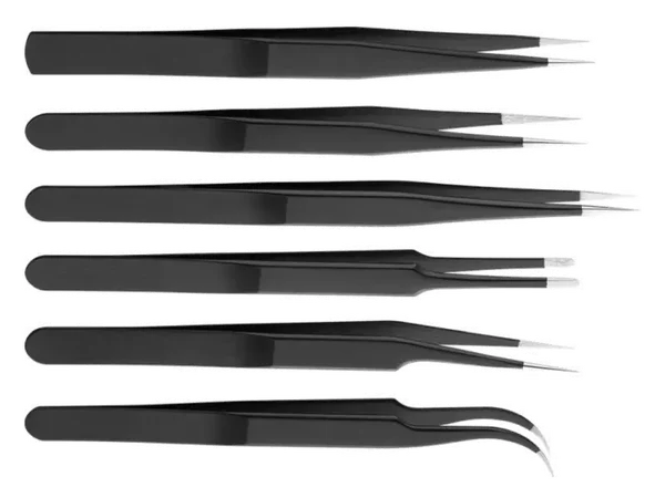 Schönwitz 41256 - Pinzetten Set Sortiment - 6 teilig - rostfreier Edelstahl - 110mm - 125mm