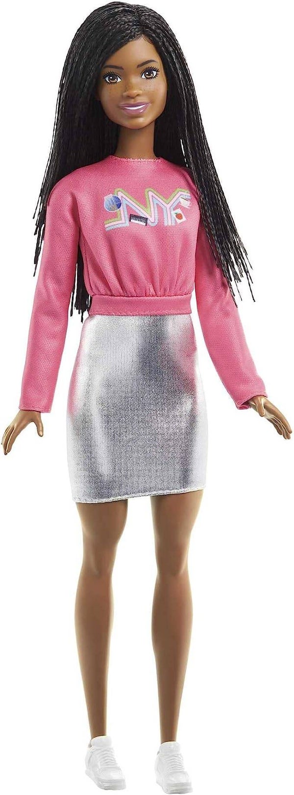 MATTEL BARBIE - Abenteuer zu zweit Brooklyn Puppe (schwarze Haare) im pinken Shirt HGT14