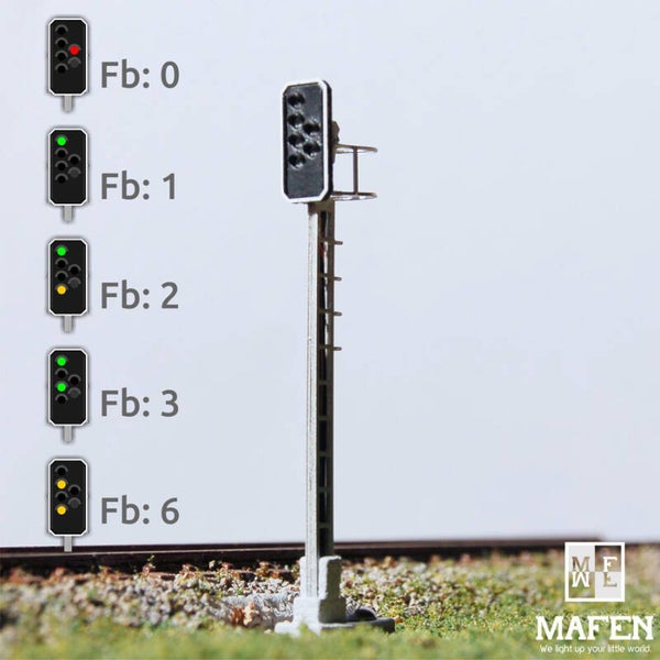 MAFEN 413607 - N SBB - Hauptsignal mit 5 LEDs (Grün/Gelb/Grün/Gelb + Rot/Notrot)