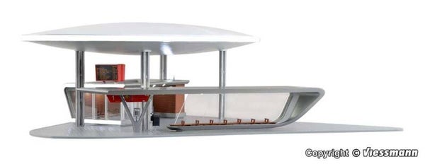 Kibri 39006 H0 Moderner Busbahnhof Hauptgebäude mit einer Haltestation inkl. LED-Beleuchtung