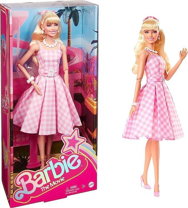 MATTEL BARBIE THE MOVIE - Puppe mit Vintage-Kleid in rosa Vichy-Karo HPJ96