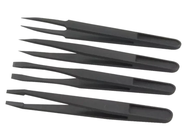 Schönwitz 11284 - Pinzetten Set Sortiment - 4 teilig - Kunststoff ESD - 110mm