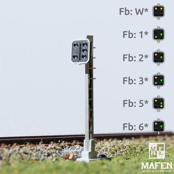 MAFEN 413611 - N SBB - Vorsignal mit 5 LEDs (Gelb/Grün+Gelb/Grün/Gelb)