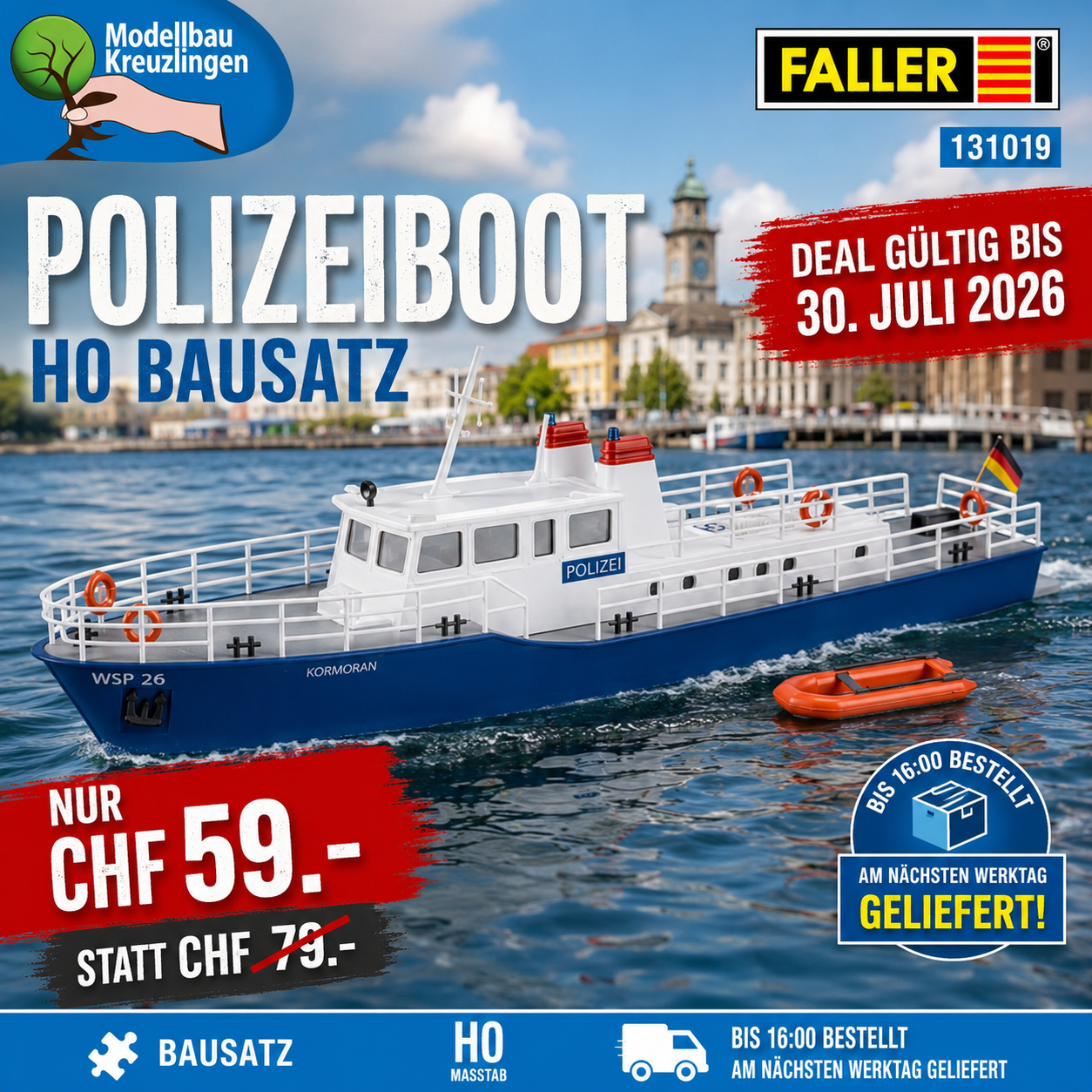 FALLER 131019 H0 Polizeiboot