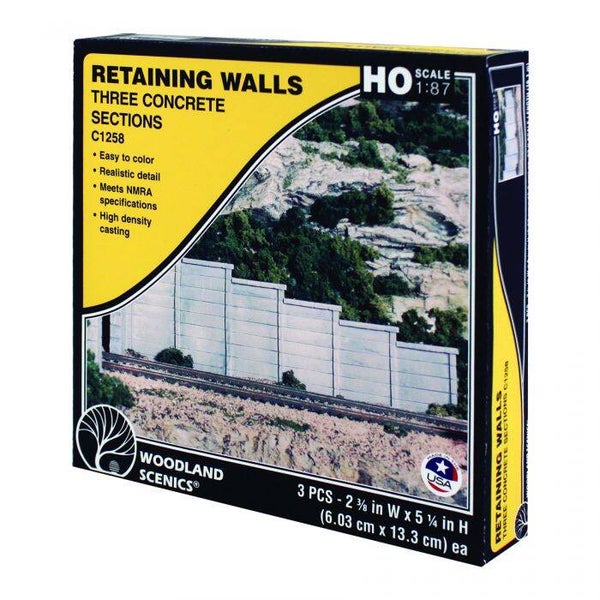 WOODLAND C1258 H0 Stützmauer Beton