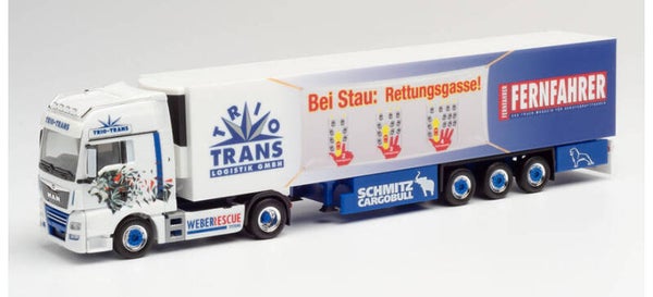 Herpa 940863 - H0 MAN TGX XXL Kühlkoffer-Sattelzug "Trio Trans"