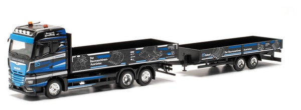 Herpa 315739 - H0 MAN TGX GM Tandempritschen-Hängerzug "HS Schoch" (Baden-Württemberg/Lauchheim)