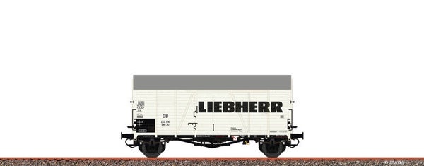 BRAWA 47989 H0 gedeckter Güterwagen Gms 30 "Liebherr" der DB AC