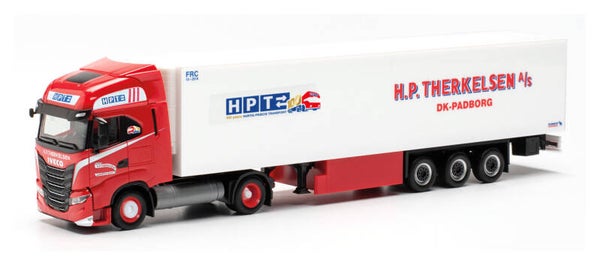 Herpa 316095 - H0 IVeco S-Way LNG Kühlkoffer-Sattelzug "H.P.Therkelsen" (Dänemark/Padborg)