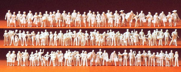 Preiser 79008 Reisende, Passanten, stehend; 120 unbemalte Figuren