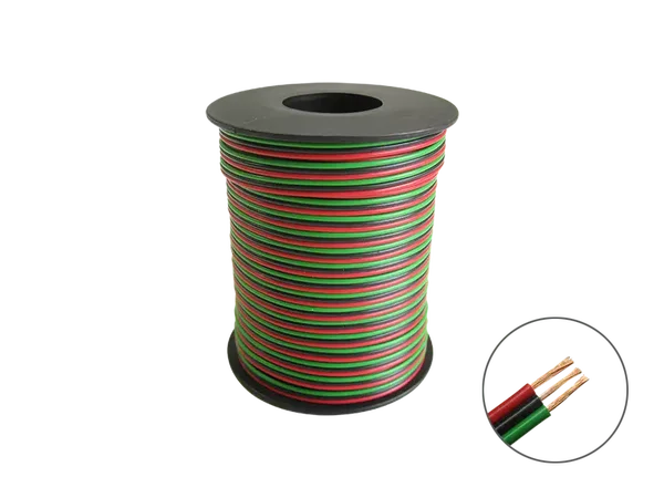Schönwitz 50369 - 25m Drillingslitze für Weichen 3x 0,14mm² grün / schwarz / rot