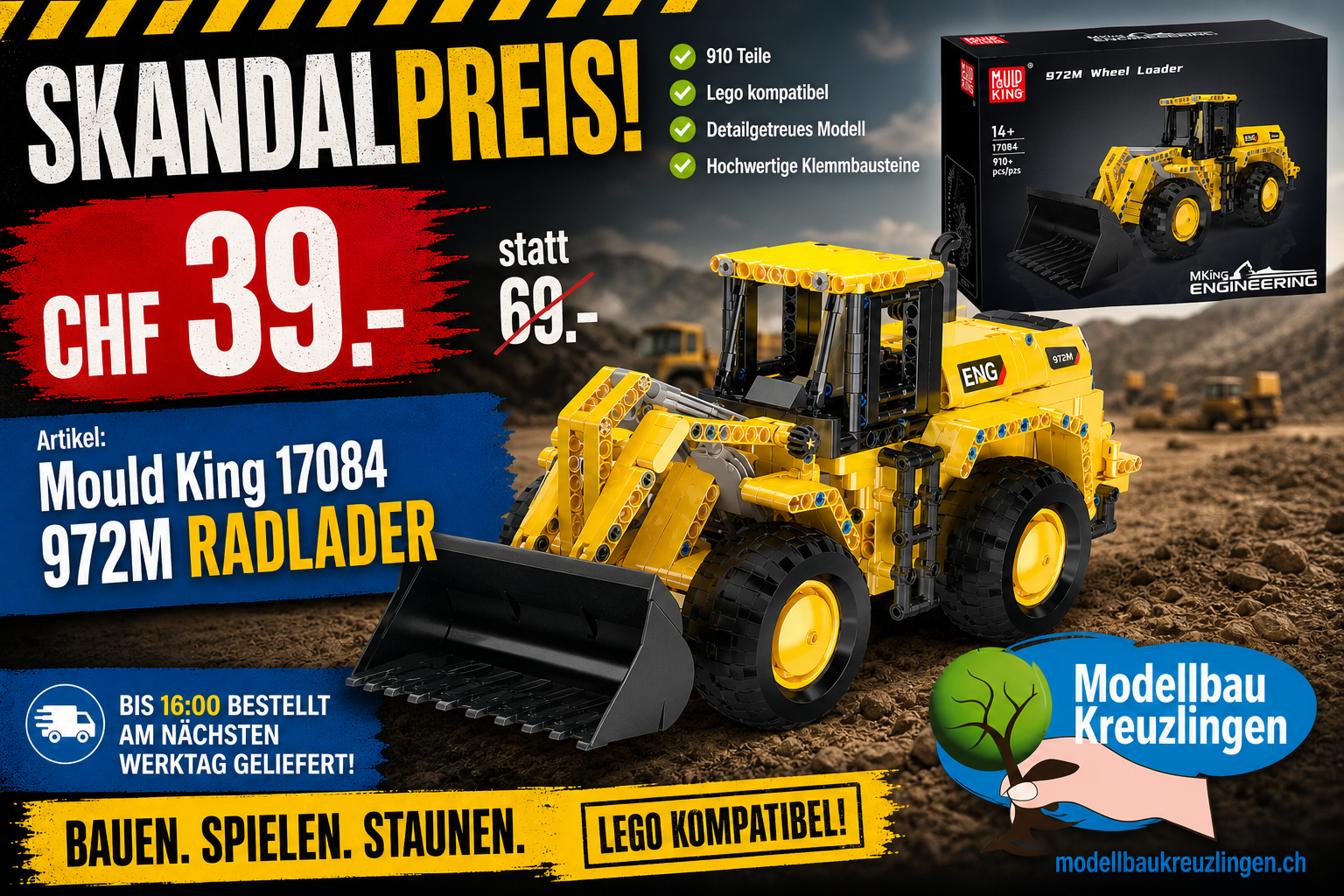 Mould King 17084 972M Radlader