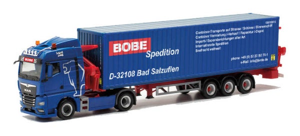 Herpa 315432 - H0 MAN TGX GM Container-Seitenlader "Bobe Spedition" (Nordrhein-Westfalen/Bad Salzufflen)