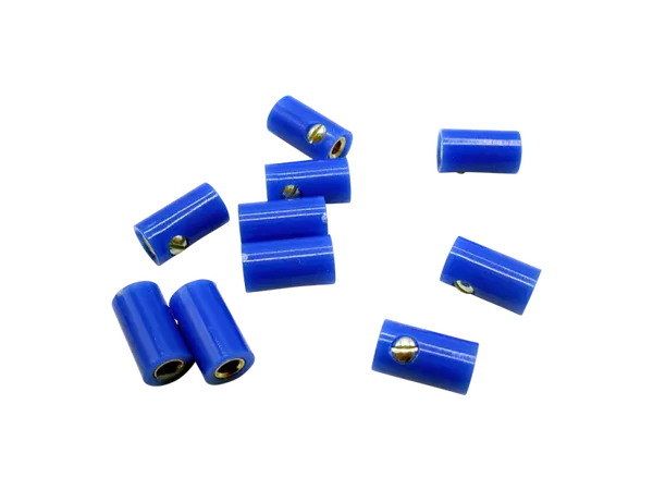 Schönwitz 51406 - 10 Stück Querlochstecker Buchse Kupplung Muffe 2,6mm blau