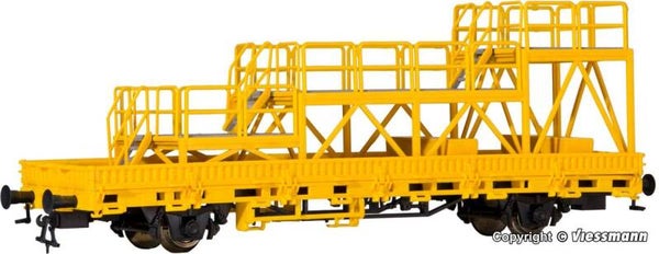 Kibri 26262 H0 Niederbordwagen mit Arbeitsbühne GleisBau, Fertigmodell