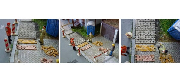 Juweela 28145 - 1:87 Straßen-/Gehweg-Pflaster rot Mix, 5000x