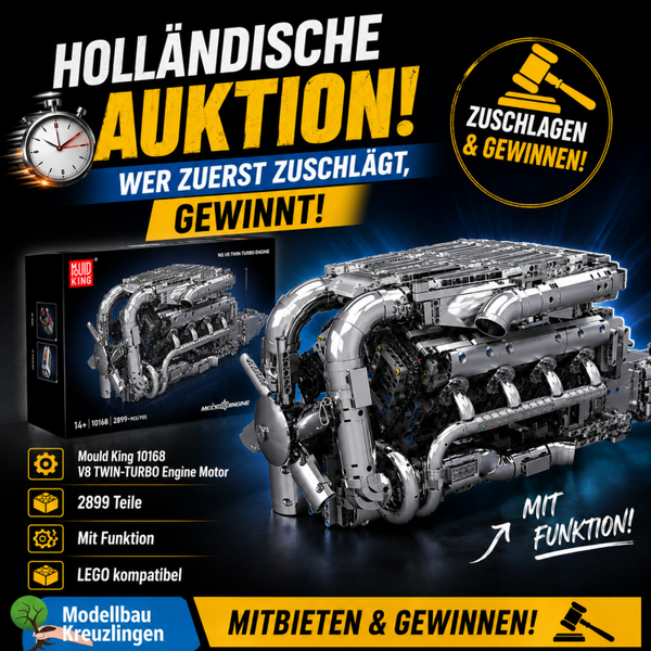 Mould King 10168 V8 TWIN-TURBO Engine Motor