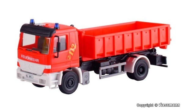 Kibri 18249 H0 Feuerwehr MB ACTROS 2-achs mit Abrollcontainer