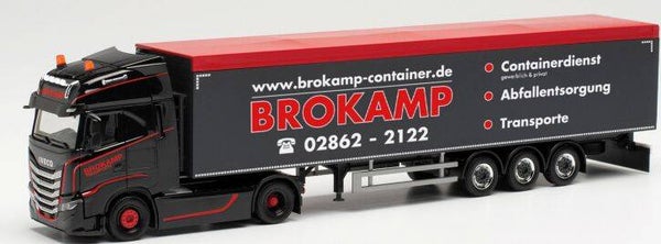 Herpa 315333 - H0 Iveco S-Way Schubboden-Sattelzug "Brokamp"
