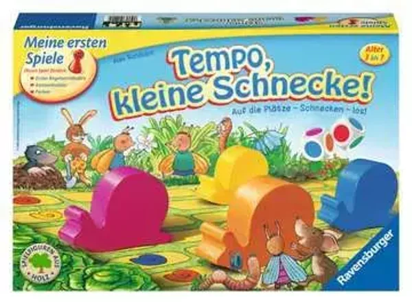Ravensburger Kinderspiel 21420 - Tempo kleine Schnecke, Das spannende Schneckenrennen