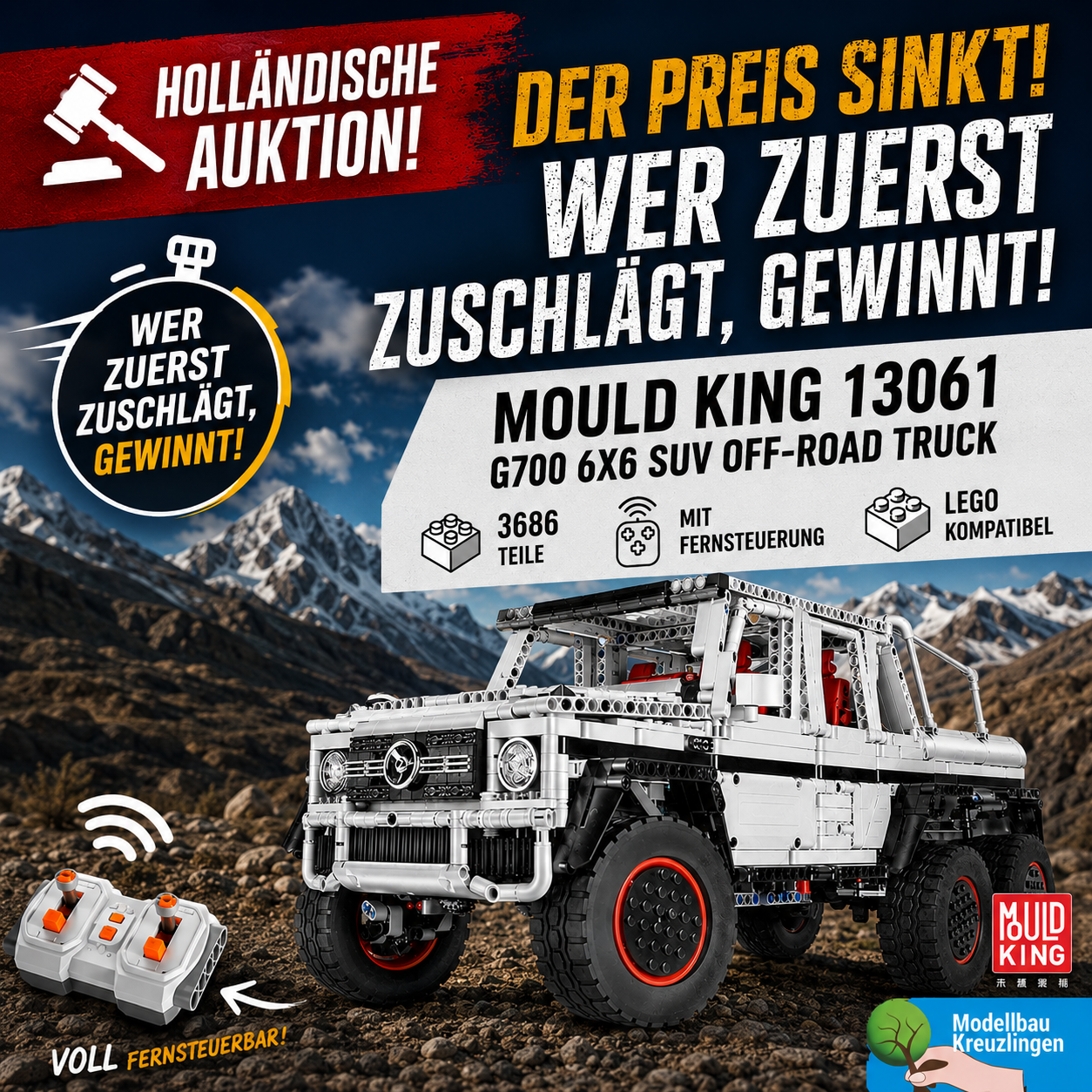 Mould King 13061 G700 6x6 SUV Off-Road Truck