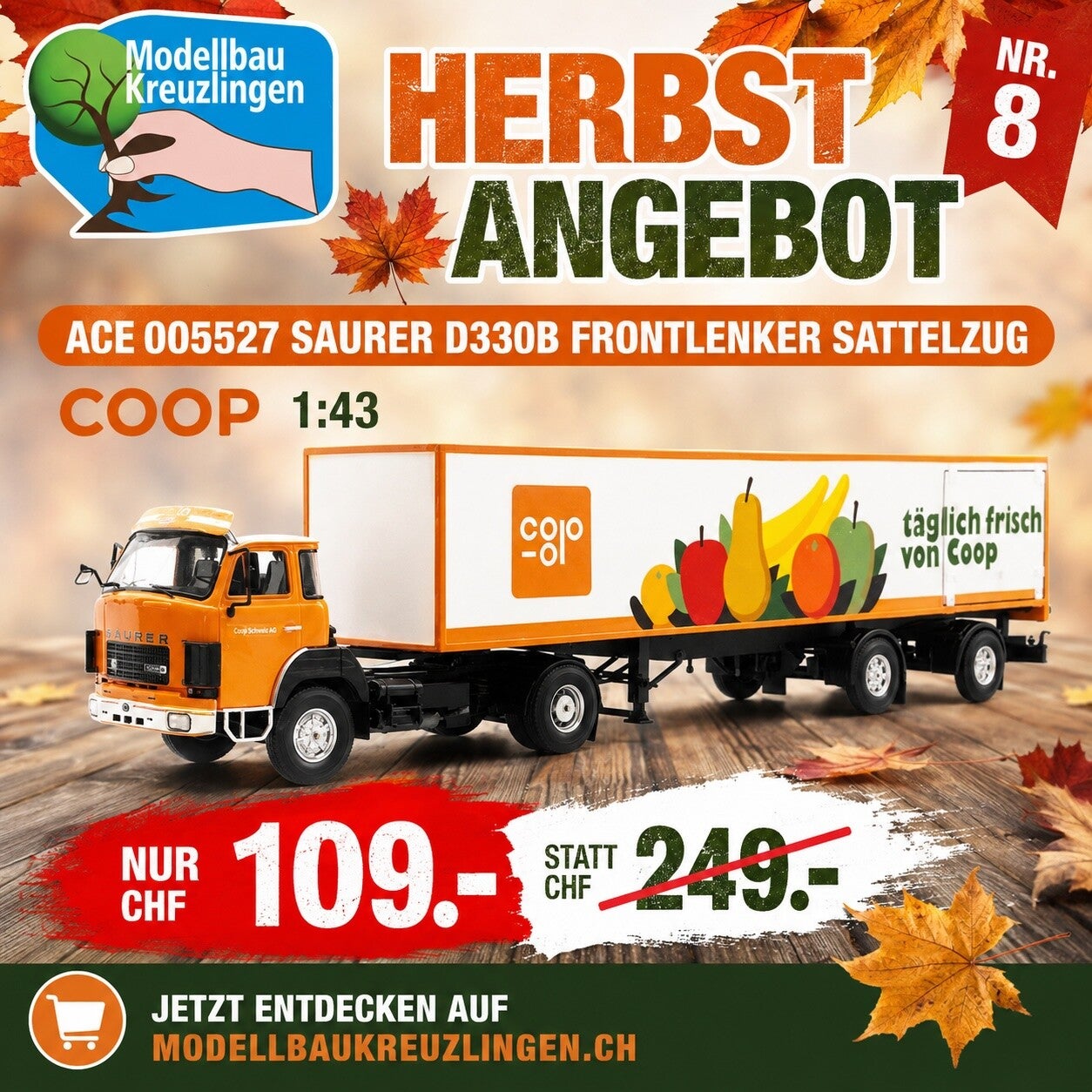 ACE 005527 Saurer D330B Frontlenker Sattelzug Coop