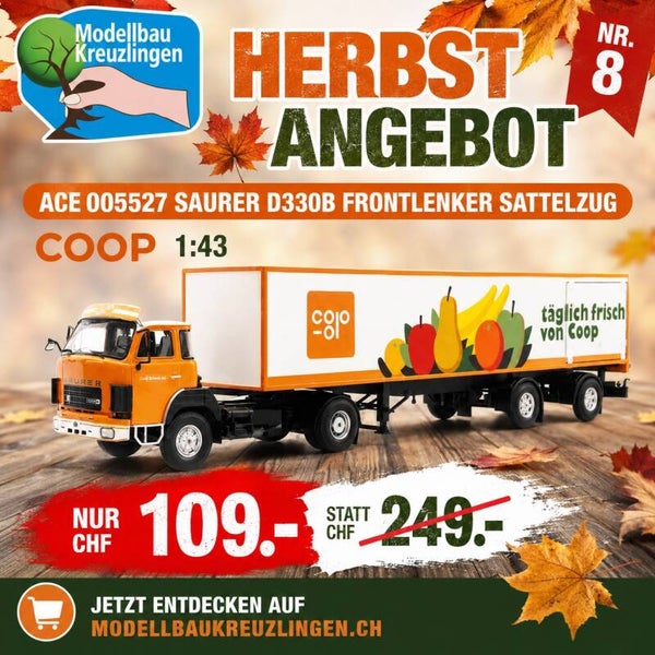 ACE 005527 Saurer D330B Frontlenker Sattelzug Coop
