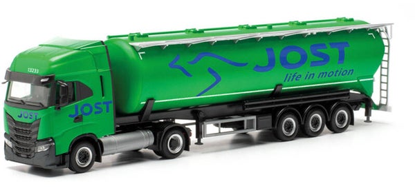 Herpa 315609 - H0 Iveco S-Way LNG Silo-Sattelzug "Jost Group" (Luxemburg/Weißwampach)