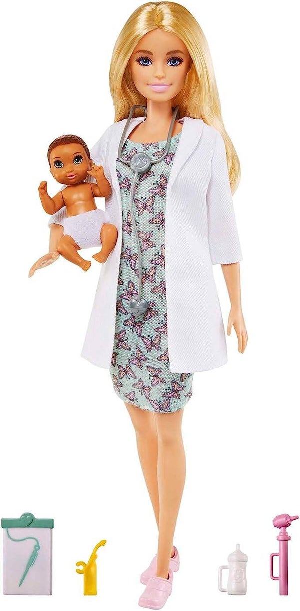 MATTEL BARBIE - Kinderärztin-Spielset mit blonder Barbie-Puppe GVK03