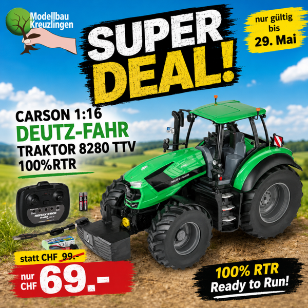 CARSON 1:16 Deutz-Fahr Traktor 8280 TTV 100%RTR