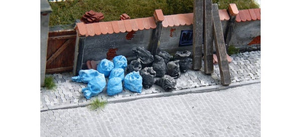 Juweela 28316 - 1:87 Säcke (Abfall-/Müll-/Transport), anthrazit, 50x