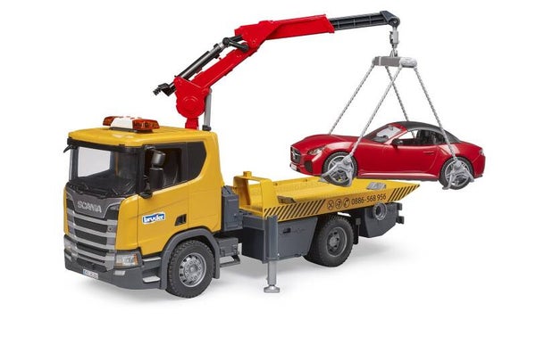 bruder 03552 Scania Super 560R Abschlepp-LKW mit Light & Sound Modul und BRUDER Roadster