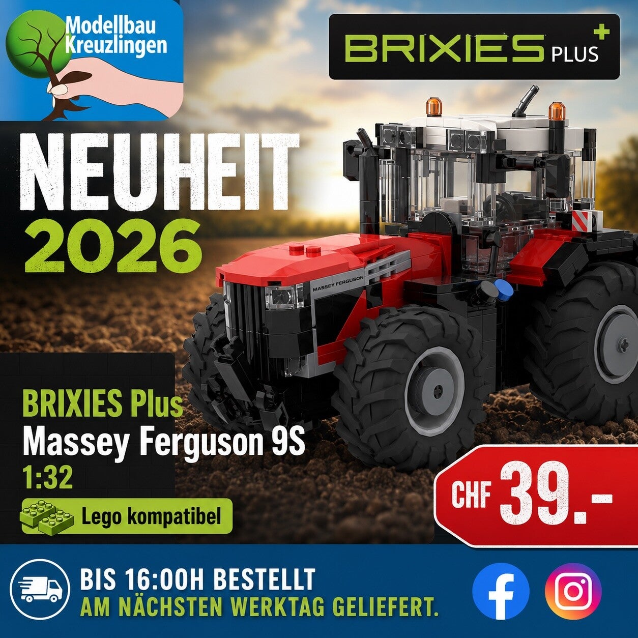 BRIXIES Plus 222761 Massey Ferguson 9S - 1:32